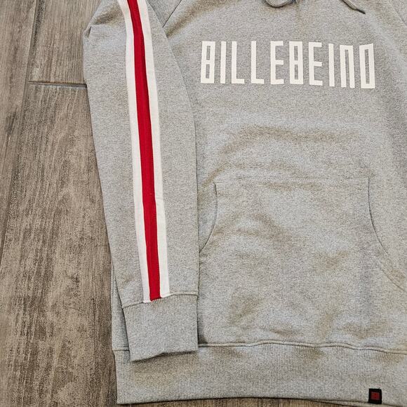 BilleBeino Stripe Hoodie Unisex Size S Pure Waste Recycled Materials Grey - Picture 4 of 12